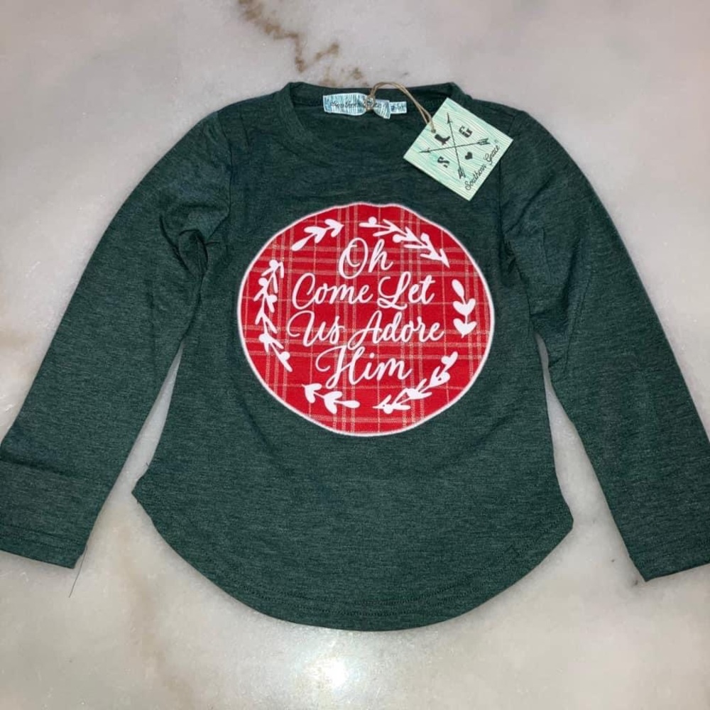 NWT “Oh, Come Let Us Adore Him” Christmas Shirt